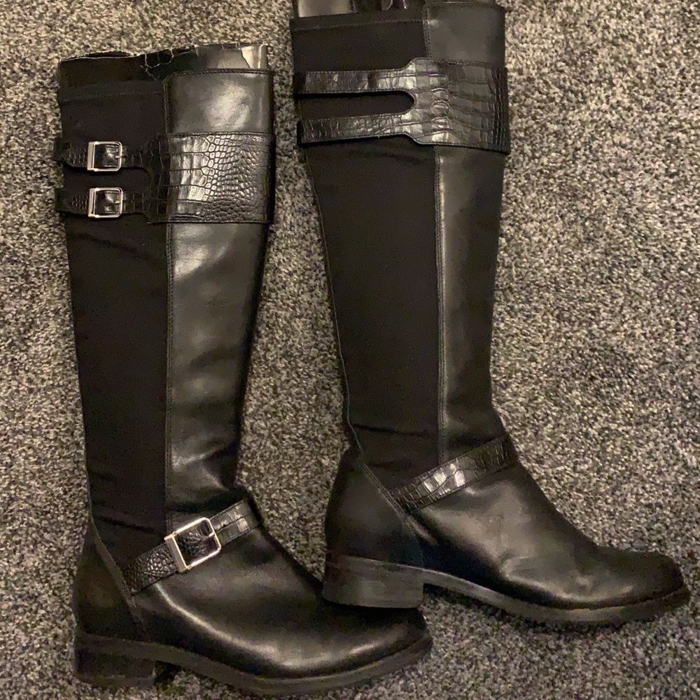 Black Leather Riding Boots